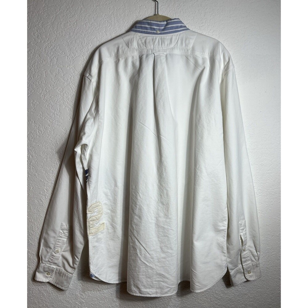 RARE RALPH LAUREN THICK WHITE WINGED WING FOOT BUTTON DOWN 1932 OXFORD SHIRT XXL - Picture 5 of 13